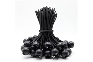 YUNSHANGHE Lot de 50 tendeurs en Caoutchouc avec Boule, 20 cm Tendeur Elastique avec Boule, tendeurs de bâche pour Tente, Affiches, bannière, pavillon