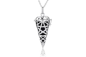 Jovivi 7 Chakra Crystal Locket Pendant Necklace Reiki Energy Healing Gemstone Hexagonal Pointed Pendulum Dowsing Divination Jewellery for Women