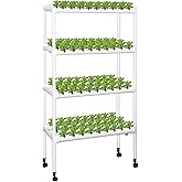 Kalolary Hydroponic Growing Kit, 4 Layers 108 Holes Hydroponic System PVC Hydroponic Growing Kit with 12 Hydroponic Tubes for