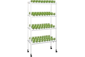 Kalolary Hydroponic Site Grow Kit, 108 Standorte 12 Rohre Hydroponisches System mit Wasserpumpe 4 Schichten Erdlose Pflanzenanbau-Systeme für Haus Balkon Garten Balkongemüse
