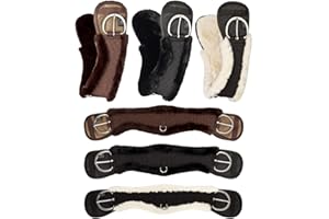 ‎EQUINATE Equinate Western Mondgurt anatomisch mit synthetischem Lammfell Kurzgurt Sattelgurt Westerngurt Länge: 65 70 75 80 85 90 cm braun schwarz Natur