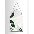 GreyZouq Decorative Arched Wall Mirror with Hanging Chain, Metal Frame Wall Mounted Mirror for Home, Living Room, Bathroom, Hallway or Bedroom Wall Mirror with Silver Rim with chain (Silver) 40cm