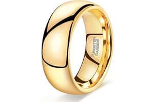 Zakk Bague Hommes Femme en Or poli Tungstène Alliance Bague Mariage de fiançailles Promesse Anneaux 2mm 4mm 6mm 8mm Taille 47-75