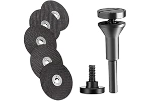 GENERIC 3 inch Cut Off Wheels with 1/4 in Mounting Mandrel Kit, Multi-functional Metal Cutting Discs for Die Grinder, Rotary Tool Drill Attachment Cutter Die Grinder Accessories (Black, 1 Set)