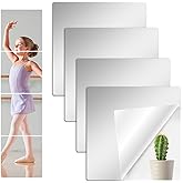 Specchi Adesivi Acrilici DONGDA 30x30 Cm - 4 Pezzi, Flessibili, Per Parete, Senza Cornice, Spessore 2 Mm