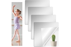 ZOLGINAH 4 Stück Acryl Spiegel Selbstklebend 20x20cm, Spiegelfliesen Selbstklebend Spiegel zum Kleben, Spiegel zum Ankleben Mirror Wall Wandspiegel Klebespiegel für Wand Badezimmer Wohnzimmer Schrank