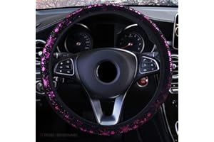 ISTN Couverture de Volant de Voiture Brillant Flocon de Neige 4 Couleurs Anti-Slip Mignon pour Les Femmes de 15 Pouces Rose