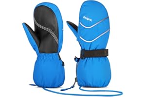 Unigear Dziecięce rękawice narciarskie, dziewczęce chłopięce, ciepłe wodoodporne rękawice narciarskie, ochrona przed wiatrem, na snowboard i zimowe zajęcia na świeżym powietrzu