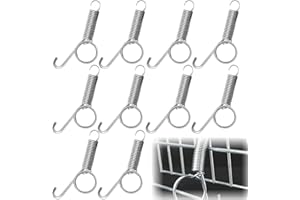 AUEFUDQ Rabbit Cage Door Hooks, Pack of 10 Cage Door Spring Hooks, Multifunctional Spring Latch Hooks for Cages, Cage Door Hooks, Rabbits, Rodents, Hamsters, Squirrels, Bird Cage Hooks
