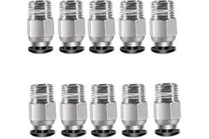 DORHEA 10 Stück PC4-M10 Schnellmontage-Stecker PEFE-Rohr Push-In-Schnellmontageanschluss für 3D-Drucker Bowden-Extruder 1,75-mm-Filament 3D-Druckerzubehör