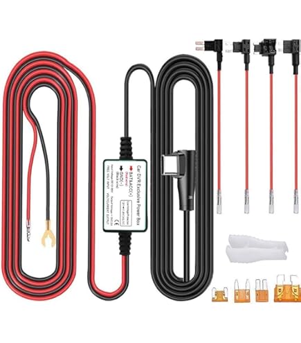 Kit de câblage 70mai UP03, câble USB-C 10ft pour Dash Cam Voiture, 12V-30V à 5V/2.4A, Protection
