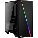 Aerocool Cylon Mini - mATX RGB PC Gaming Case, fenêtre latérale en Verre trempé, 13 Modes d'éclairage, 1 x 80 mm Ventilateur 