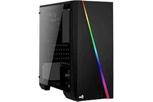 Aerocool Cylon Mini - mATX RGB PC Gaming Case, Full Tempered Glass Side Window, 13 Lighting Modes, 1 x 80 mm Black Fan Included, Micro & Mini ATX Support , Black