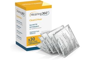 Hearing360 Toallitas limpiadoras para audífonos, toallitas higienizantes en caja (30)