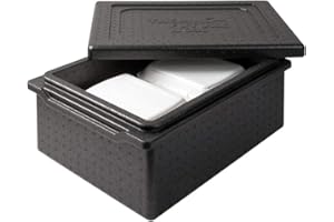 THERMO FUTURE BOX Thermo-Future-Box Lunchbox Thermobox Kühlbox Trasporto e Contenitore Termico con Coperchio Polipropilene espanso, Nero, 20 Liter 51 x 36,5 cm Dinnerbox