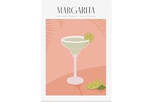 JUNOMI® Poster Margarita DIN A2, cocktail, long drink, bar, bevande, cocktail set, senza cornice