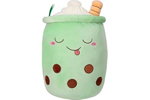 HXPLN Peluche Bubble Tea, Bubble Tea Peluche 50cm, Peluche Kawaii Peluche Boba pour Les Filles et Les Garçons, Souple Jouets Coussin Potelés pour Enfants Cadeau (Vert)