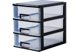 Generico Scatola portaoggetti trasparenti impilabili Organizzatore per cassetti da scrivania in Polipropilene