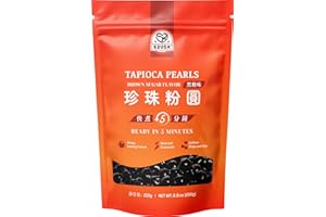 52USA Boba Tapioka Perle, schwarzer Zuckergeschmack, frische Bubble Tea Perle, 250 g, schwarze Tapioka-Perle für Bubble Tea, fertig in 5 Minuten (1 Stück)