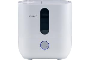 BONECO Ultraschall Vernebler U300 I Luftbefeuchter I 5L Wassertank I für Räume bis 50 m² I Aroma Funktion I AUTO-Abschaltung I Leerstandsanzeige I inkl. Wasserfilter (weiß)