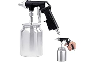 CHINGCOO Sandstrahlpistole Druckluft 6,2 Bar 1000 Ml Aluminiumbehälter – Sandblaster Sandstrahlgerät Zum Rost Entfernen, Felgenreinigung & Metalloberflächen Reinigen