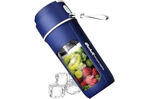 Elechelf Portable Blender, Mini Blender for Shakes and Smoothies, Personal Blender USB Rechargeable, Fresh Juice Blender with 10 Blades, 12oz Handheld Blender for Kichen Ice(Blue)