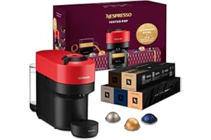 Nespresso Vertuo Pop + 50 kapsułek, kompaktowy ekspres do kawy firmy Krups, Spicy Red, 560ml