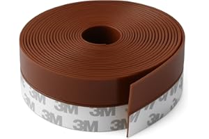 DEIMOSHOME Burlete puerta entrada de longitud 5 metros, burletes para puertas, ideal bajo puertas para el frio entrada, aislante termico ventanas, sello autoadhesivo resistente y flexible (Marrón)