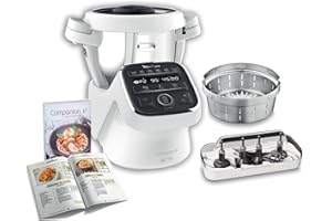 MOULINEX COMPANION XL Robot Cuiseur Multifonction Bol 4.5L 12 programmes auto Soupes Gaspacho Robot de Cuisine Batteur Mélangeur Hachoir Pétrin Cuisson Vapeur 1550W HF80CB10
