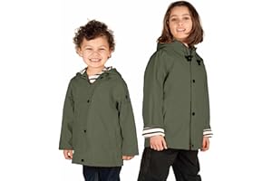 Breizh Ocean - Ciré, Imperméable Enfant, Création Française ELVEN Mixte Garçon ou Fille - Impermeable Enfant Intérieur Rayé Style Marinière avec Capuche - Manteau Garcon ou Fille de 1 à 14 ans