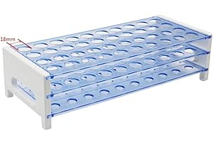 MUYIRTED Soporte de Tubo de Ensayo de Plástico 18mm Agujeros, Plastico Gradilla Tubos de Ensayo, Gradillas de Tubos de Laboratorio
