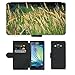 Produktbild PU Leder Wallet Case Folio Schutzhülle // M00153882 Grassamen Goldene Samen Lange Seeds // Samsung Galaxy A3 SM-A300 (not fit S3)
