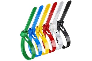 ZZDZW Fascette Cavi Riutilizzabili 100 Pezzi Fascette Elettricista 300mm 400mm Professionali Fascette Plastica Per Cablaggio,Fascette Per Cavi Riutilizzabili,Fermacavi Stringicavo ( Color : Yellow , Size :