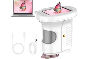 Misilmp Microscopios para Niños, Microscopio Digitales USB con Zoom 1000X con Pantalla IPS de 2.4 Pulgadas, Mini Microscopio Portátiles de Bolsillo con 8 LED para Niños, Cumpleaños y Navidad (Blanco)