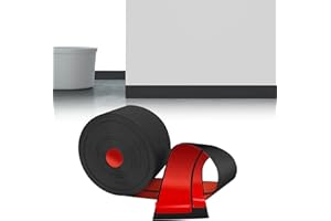 LIHIQIYA Rodapiés Flexible Autoadhesivo, 18M Rodapie PVC Adhesivo, Zocalos Autoadhesivos, Embellecedor Encimera Cocina, Rodapié Plegable Cinta para Cocina Baño, Zocalo de Cocina, Negro, 50x20mm