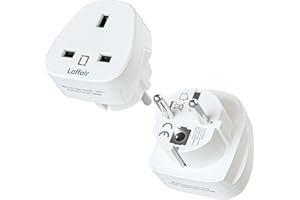 UK to European Plug Adapter by Laffair (2 Pack) - Comprehensive Travel Adaptor UK to Europe, Spain, Germany, Greece, Turkey, Versatile European Plug Adapter, UK to EU Plug Converter