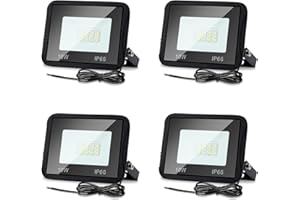 ‎LOSPITCH Lospitch 4X 10W LED Strahler Außen, Superhell LED Fluter 6000K Kühles Weiß, LED Scheiwerfer IP66 Wasserdicht, 900LM LED Flutlicht Außenstrahler Außenleuchte für Werkstatt, Garag, Garten, Innenhöfe