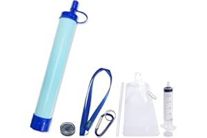 CQQNIU 1 filtro per l'acqua all'aperto, sistema di filtraggio multifunzione portatile di sopravvivenza di emergenza, adatto per campeggio, escursionismo, alpinismo e pesca (inviare bussola)