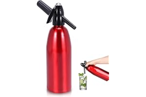 Soda Siphon,1L kohlensäurehaltiges Wasser Maschine,Seltzer Wasser Maker,Tragbare Aluminium Sparkling Water Maker zur Herstellung von hausgemachten Säften, Mojitos, Cocktails, Getränken in Hausbars