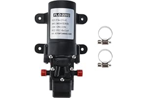 Skyehomo Diaphragm Water Pressure Pump with 2 Hose Clamps 12V 1.1 GPM 35 PSI, Water Pumps Diaphragm Pump Sprayer Pump, High Pressure Micro Diaphragm Water Pump Automatic Switch Self Priming Pump