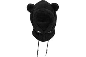 crazy bean Cagoule Enfant Hiver Bonnet Bebe Fille Chapeau en Peluche Doux et Chaud pour Enfants 3-8 Ans Garçon Bonnet Echarpe 3 in 1 Thermique