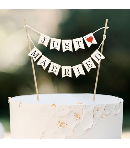Veewon Hochzeitstorte Topper Aus Holz – Mr. & Mrs. Kuchen Deko Mit Sticks Für Torte & Desserttisch