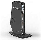 4K 2-Display Docking Station, Wavlink Displaylink Dock station, USB-C/USB3.0 Universal, con 2 HDMI, 2 Display ports, Gigabit 