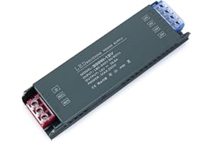 KSIBNW LED Driver 12V 200W Transformer - AC 240V to DC 12V 16.6A Slim Power Supply - Quiet Fanless Adapter for LED Strip Light and Bulbs