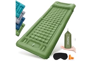 NATUVORT Matelas Gonflable 1 Place Matelas Autogonflant 1 Personne, Matelas Camping avec Pompe à Pied Matelas Gonflable Camping Oreiller pour Camping, Randonnée, Plage, Pique-Nique, Tente, Vert