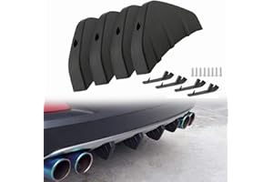 AUVEACH 4 Pz Paraurti Posteriore per Auto Universale Diffusore a Labbro Spoiler Alettone Canards Splitter Diffusore a Pinna di Squalo Protezione Anti-Urto (Nero)