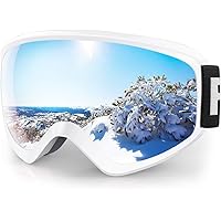 findway Masque de Ski Protection pour Enfant 5 à 16 Ans Lunette Ski Masque Ski OTG de Garçon ou Fille Anti-UV Antibuée Compat