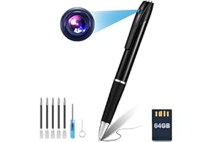 IFLYDVCAM Spy Camera Pen | Spy Camera Hidden Camera with 64G SD Card | 1080p Pen Camera| 200 minutes Battery Life | Rechargeable Secret Camera, Small Camera /Mini Body Camera, Spy Pen with Loop Recording