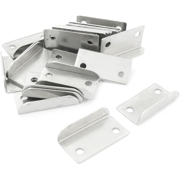 Bryzaxu 4 Pcs Door Strike Plate Double Holes Door Reinforcement Plate Bryzaxu 4 Pcs Door Strike Plate Double Holes Door Reinforcement Plate