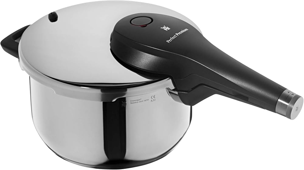 WMF Perfect Premium One Pot 4,5 L Düdüklü Tencere, 22 cm, İndüksiyon Uyumlu, Cromargan® Yüksek Kaliteli Parlak Paslanmaz Çelik, 2 Pişirme Kademesi, All-in-One Döner Kontrol Düğmesi